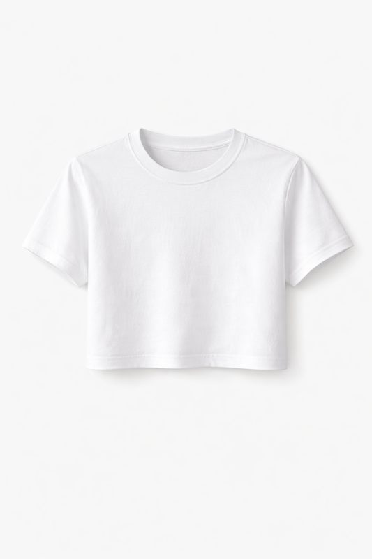 Cropped Crew Neck T-Shirt